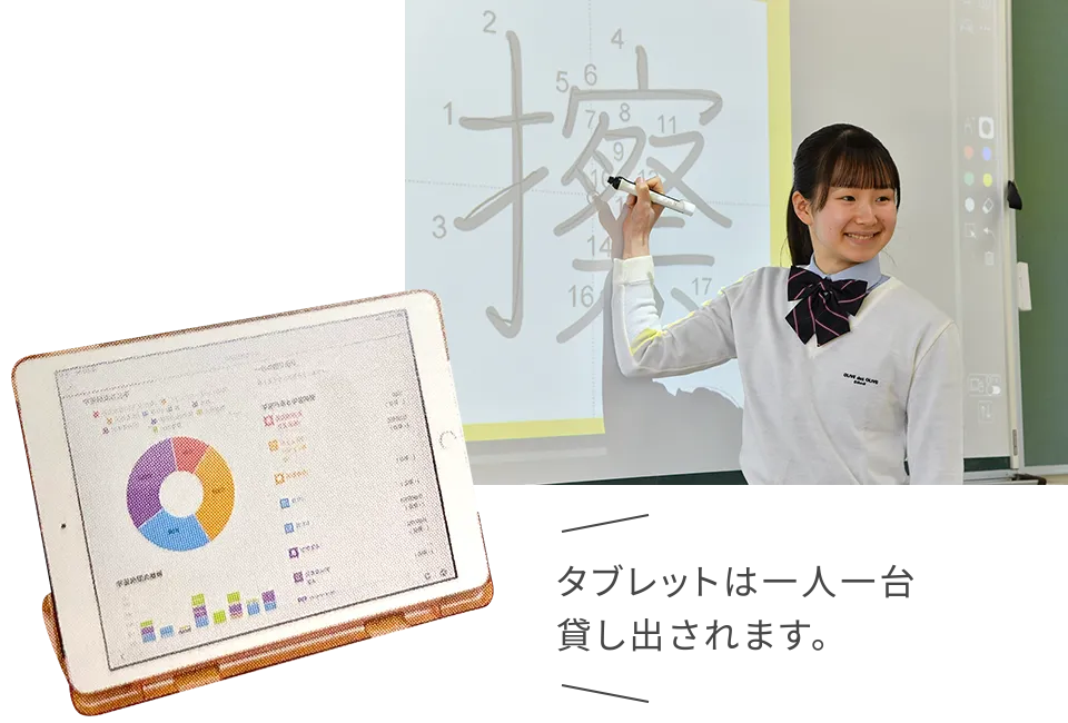 タブレットは一人一台貸し出されます。